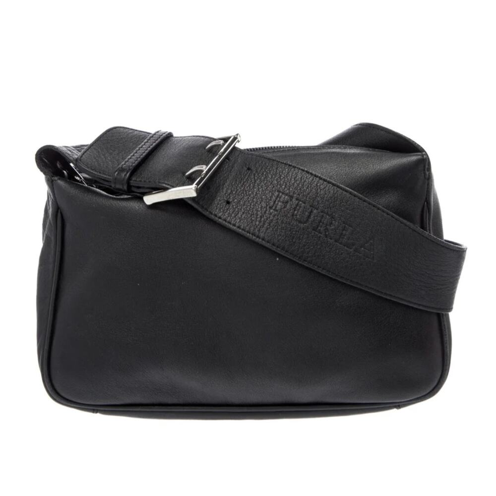 NWOT Furla Italian Leather Single Wide Strap Shoulder Bag in Black